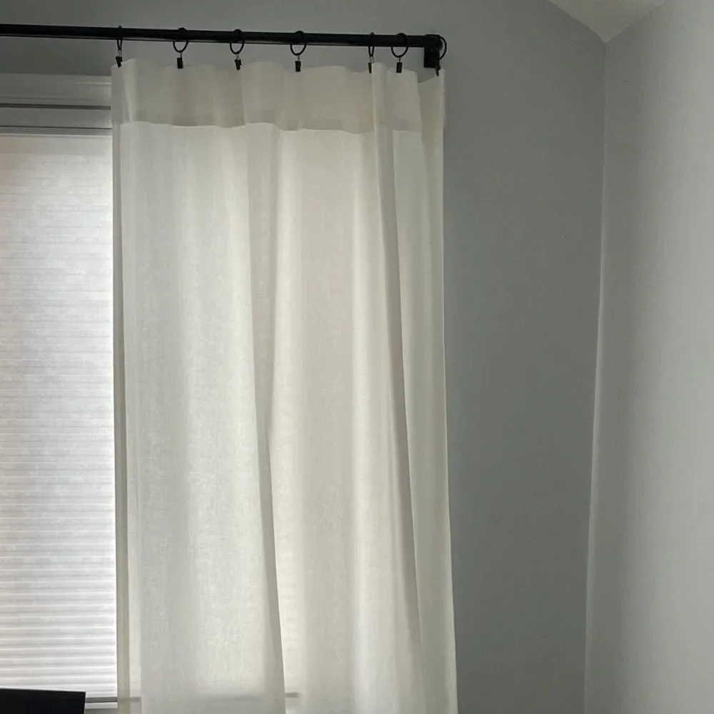 West Elm Cotton Canvas Curtain - White (Set of 2)